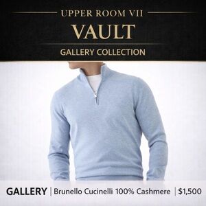 Brunello Cucinelli Men 100% Cashmere Sweater.